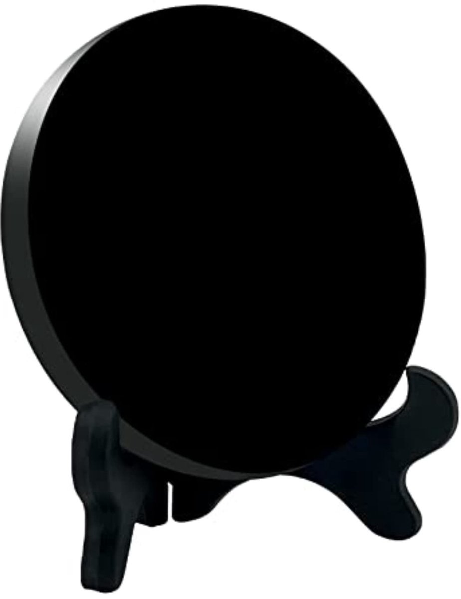 Omgoods - Zwarte Obsidiaan Spiegel Rond 8 cm Polished Wanddecoratie