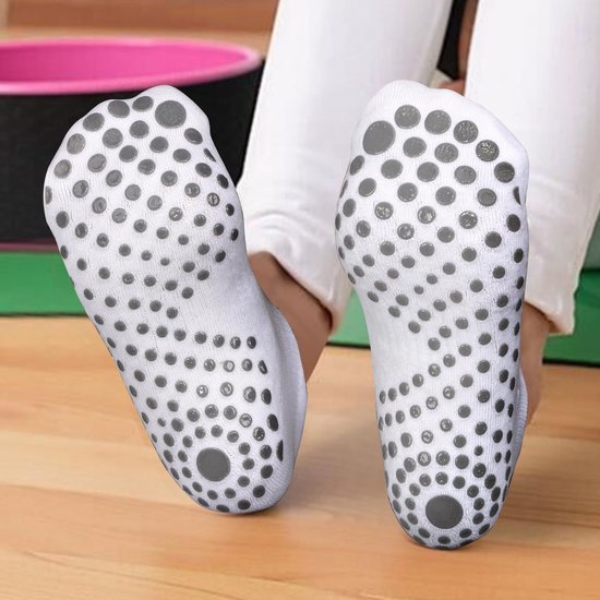 Omgoods - Non-Slip Yoga Sokken voor Vrouwen, 3 Paar Wit van Omgoods — afbeelding 3