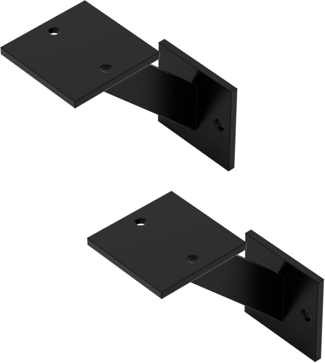 Omgoods - Zwarte Stalen Plankdragers 50 x 100 mm, Set van 2