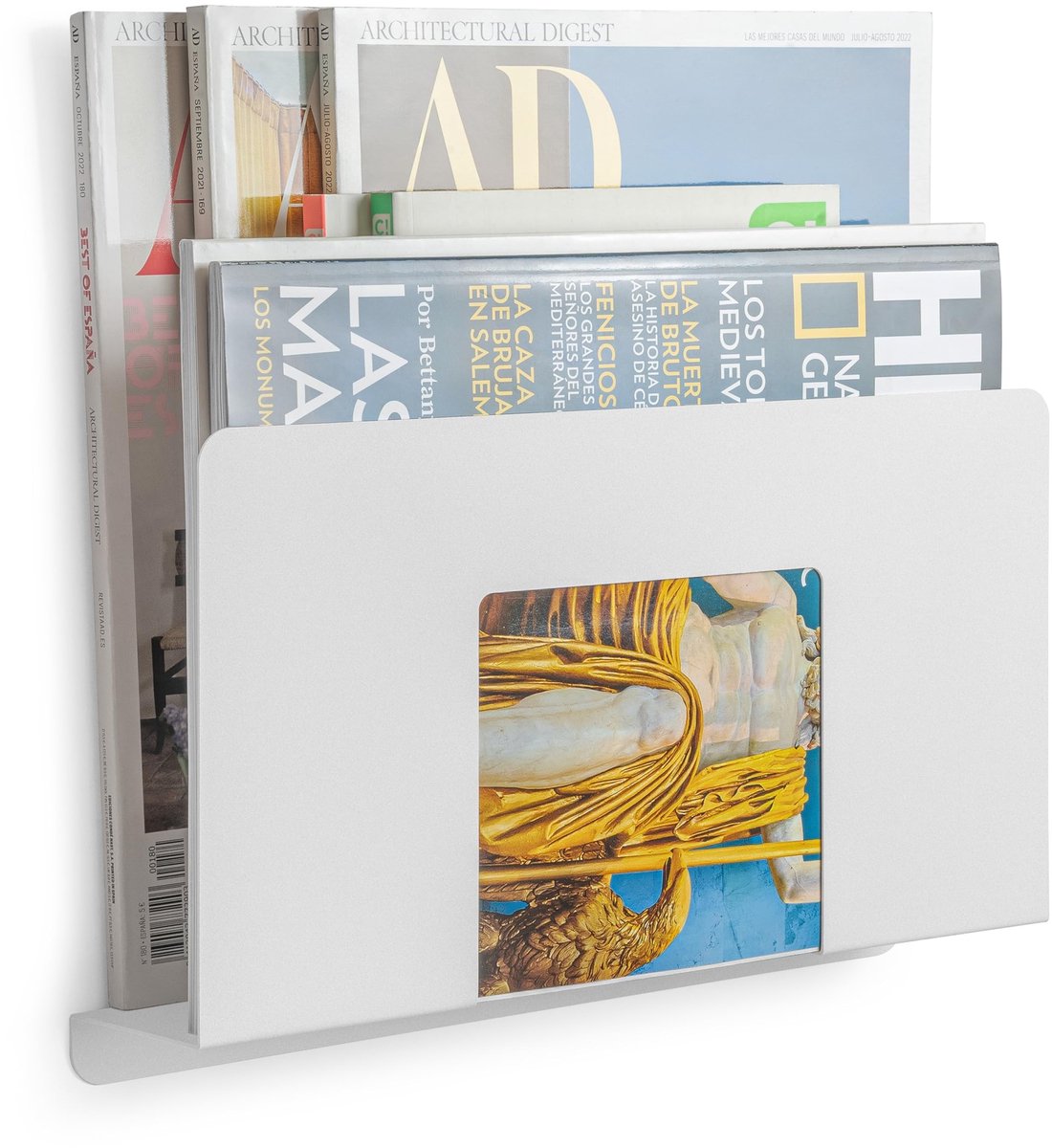 Omgoods - A4 Magazine Folder Set van 2, Wit, Ideaal voor Kantoor en Thuis
