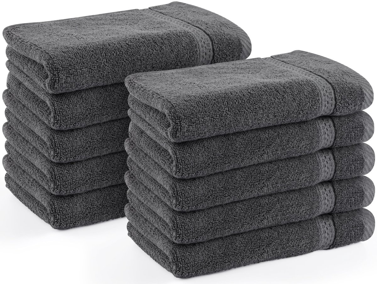 Omgoods - Utopia Guest Towel Set van 10 - Grijs 30x50 cm
