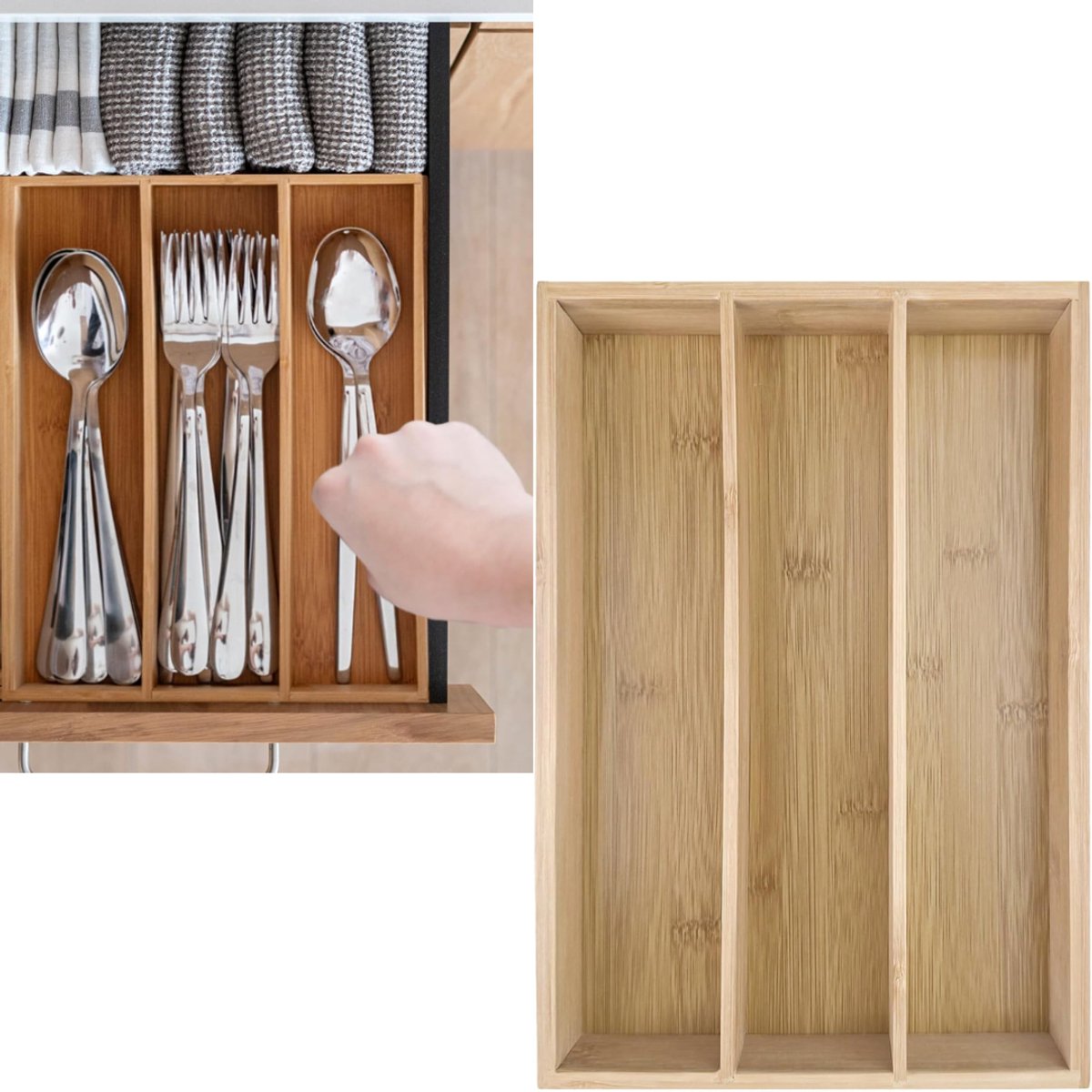 Zavio® Bestekbak Bamboe - Ladeverdeler Keuken - Keuken Organiseren