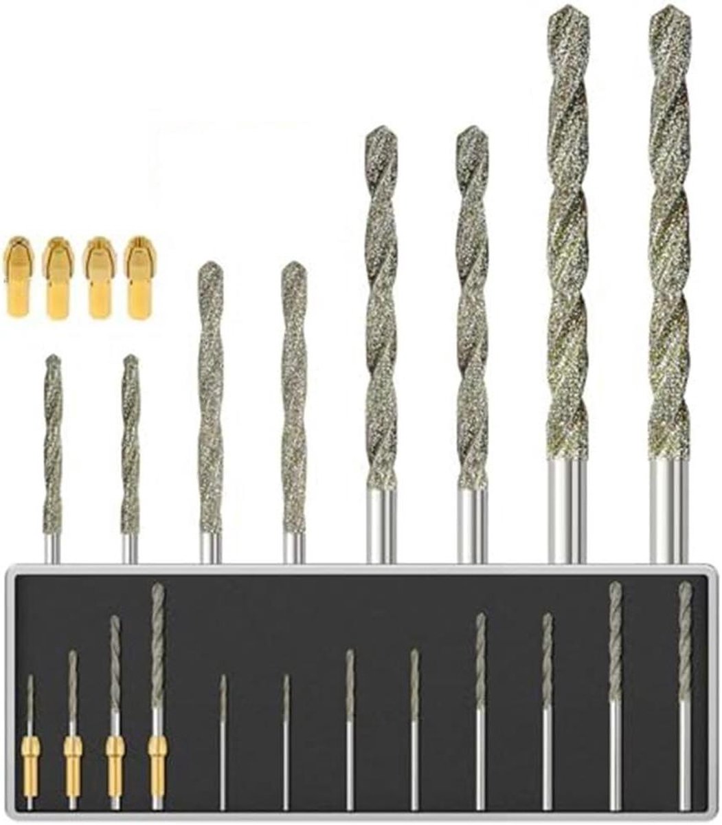 Schuurboren Set - Polijstbits Roterend Gereedschap - Sieraden Maken - 120-Grit Schuurtextuur - 1-2.5 mm - Grijs