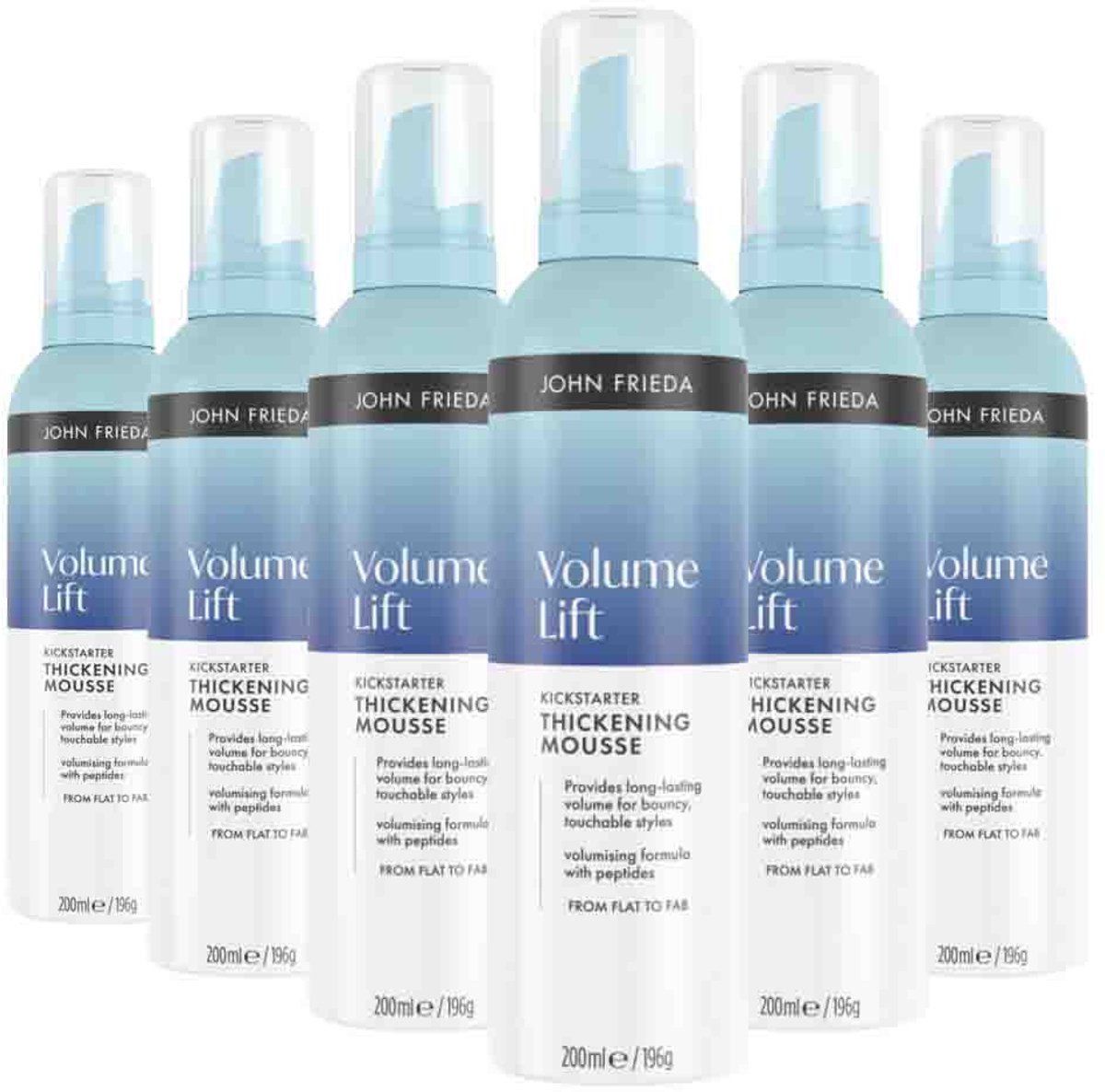 John Frieda - Volume Lift Thickening Haarmousse - 6 x 200 ml - Voordeelverpakking