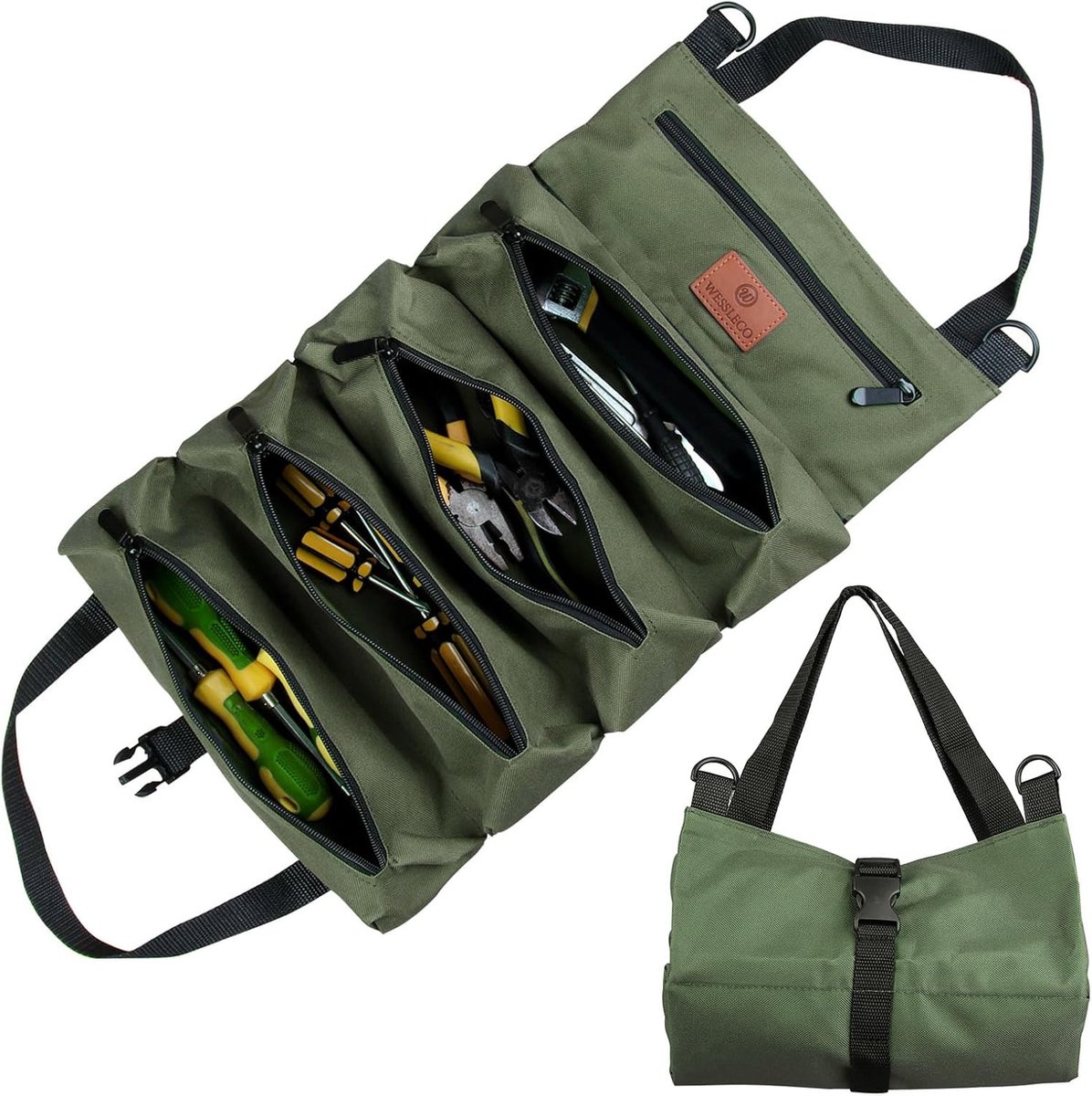 Tool Roller Bag - Canvas gereedschapszak - Multifunctioneel met 5 vakken - Ideaal voor vakmensen - ShopVlot