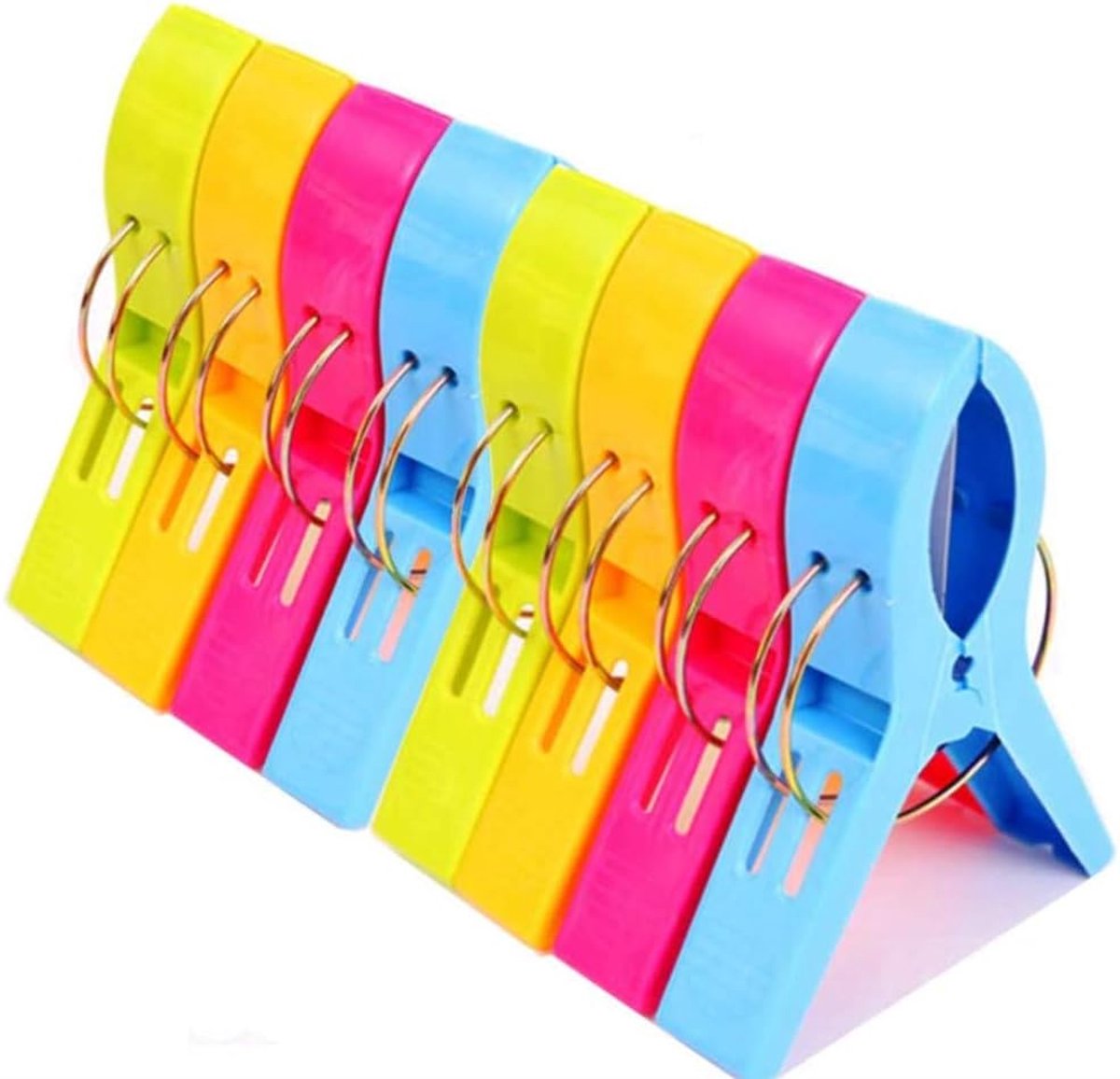 8 stuks handdoekklemmen, hoogwaardige kunststof clips, strandlaken, clips, windbestendige klemmen, sterke handdoekclips, voor dagelijks wassen, grote strandhanddoek, dik tapijt, enz
