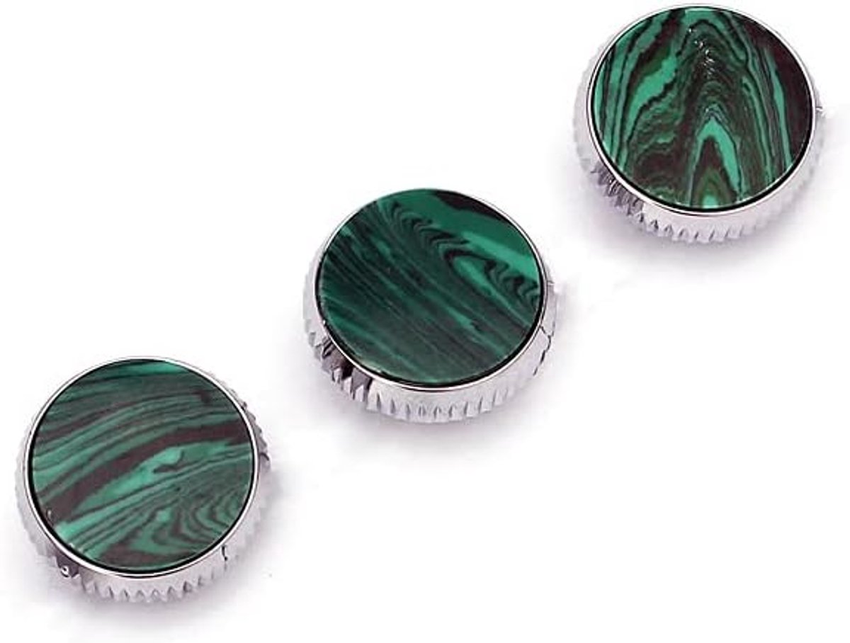 3 stuks metaal chroom trompet ventiel knop vinger inlay steen groen reparatie onderdeel muziekinstrument trompet instrument