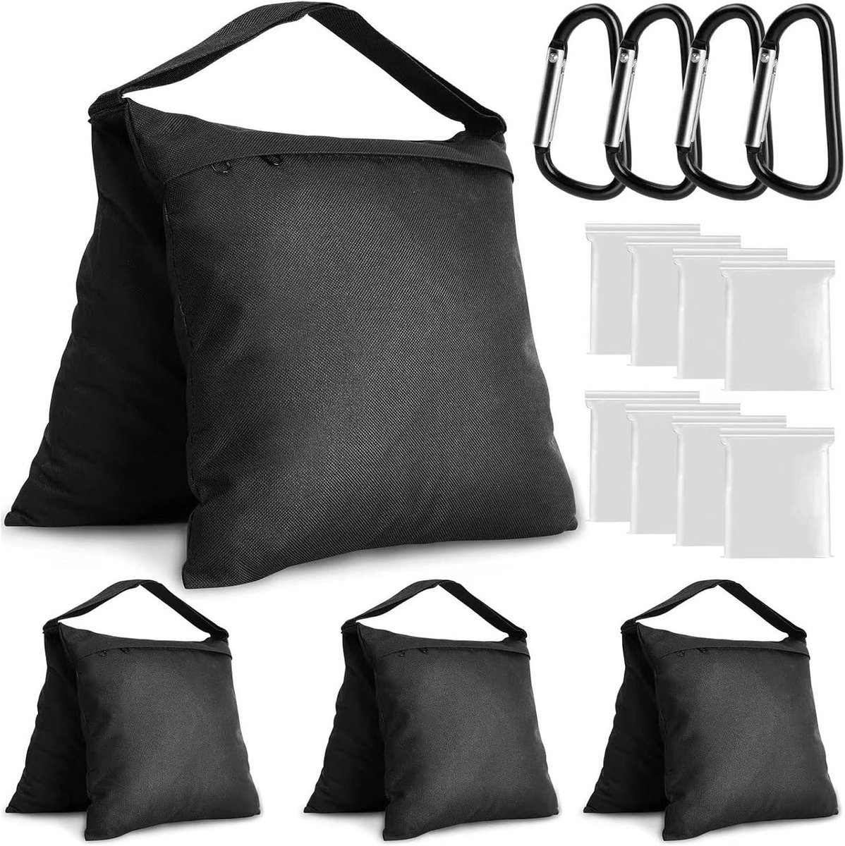 Zandzakken, 58,5 x 27 cm, zandzakken voor statief, fotografie, zware 800D Oxford zandzakken, versterkt gewicht, zandzakken voor lichtstandaard, tenten, parasols, visstoelen