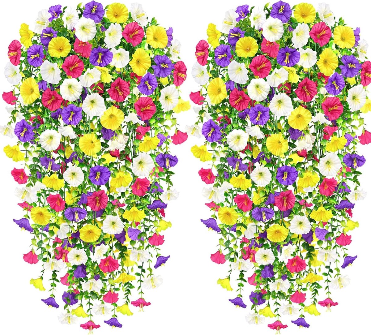 Kunstmatige Bloemen Opknoping, 4 Stuks Petunia Opknoping, Petunia Planten Opknoping Plant Kunstmatige, Kunstmatige Opknoping Planten Zoals Echt, BuitenEn Balkon Tuin Yard Bruiloft, Mehrfarbig