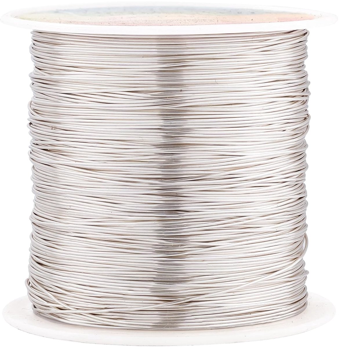 Draad, aanslagbestendig, 203 voet, dikte 24 gauge /0,5 mm, draden voor het maken van sieraden, spinnen en knutselen (zilver) | Zilveren draadkabels van koperdraad voor het maken van sieraden, draden en knutselen