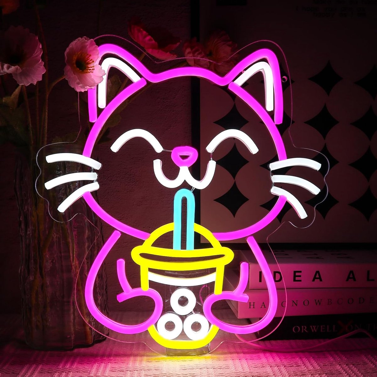 Kat Neon Licht Bord - Cat Neon Sign voor Wanddecoratie Dier Neon Licht USB Led Sign voor Bar Restaurant Woonkamer Club Winkel Zakelijk Boba Tea Party Drank Shop