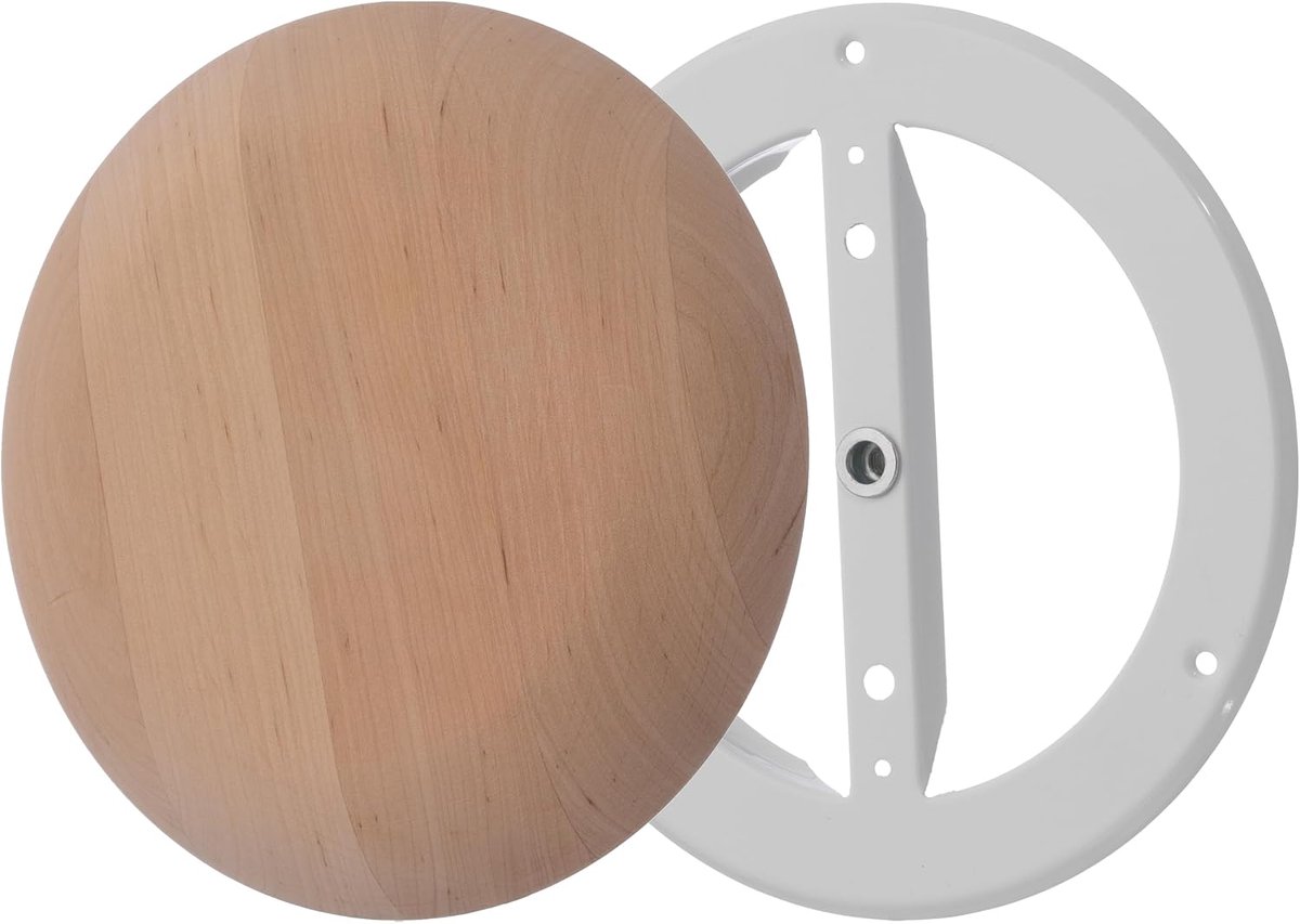 Houten Luchtrooster - 125mm Universele Toevoer- en Afvoerventiel - Verstelbare Ventilatiekap - Ronde Muur Plafond luchtventiel - Ventilatierooster voor Sauna