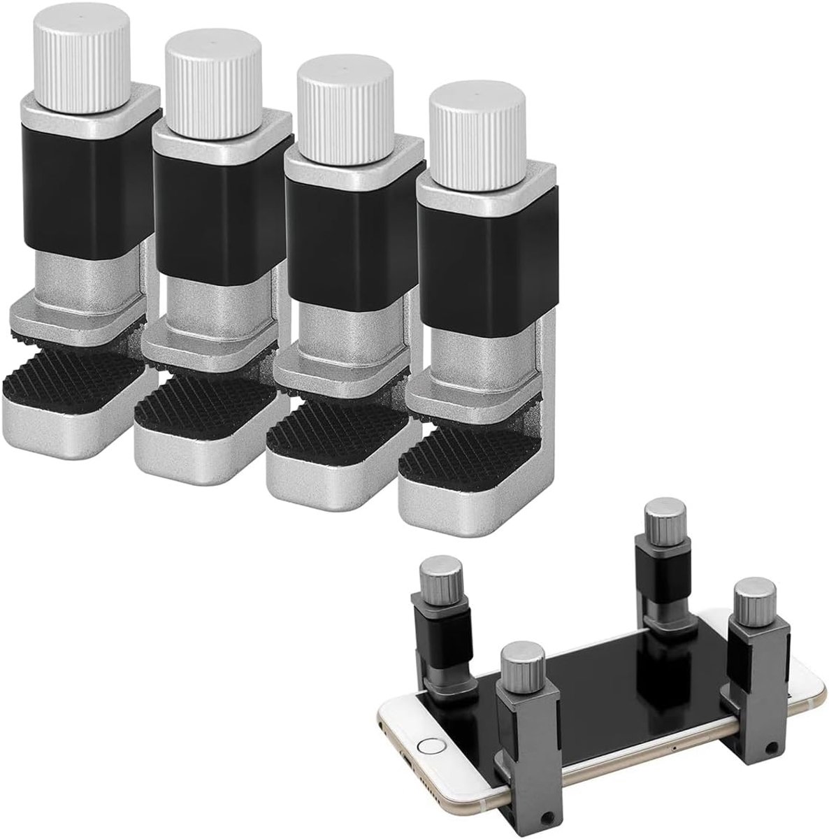 4 Stuks Verstelbare Cellphone Scherm Opknapgereedschap,Smartphone Screen Reparatie Clip,Telefoonreparatie Klemmen Schermbevestigings,Voor Computer Laptop Tablet Mobiele Schermclip,Kiuiom