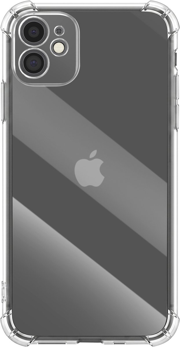 Mayaxess, Siliconen Hoesje Geschikt voor Apple iPhone 11 met Versterkte Schokbestendige Hoeken, Transparant