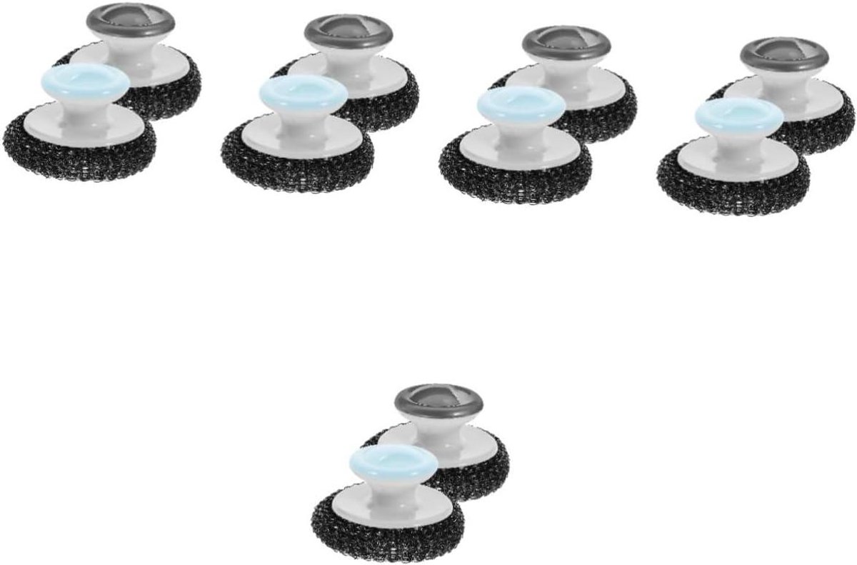 Keuken Schoonmaakborstels - Afwasborstels Pannenborstels - Keuken Reinigen - Ergonomisch Handvat - 10 stuks - Grijs