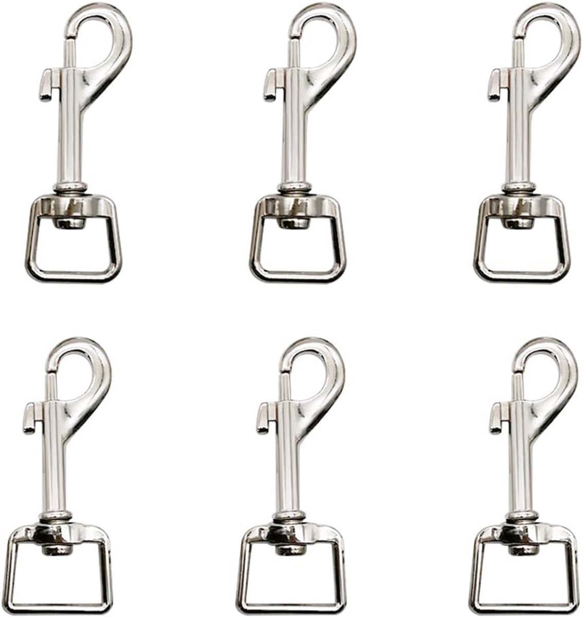 6Pcs Rotatable Snap Hooks Metal Rotatable Bolt Snap Heavy Duty Dog Lead Clips Zinc Alloy Lobster Claw Clasps Rotary - ShopVlot