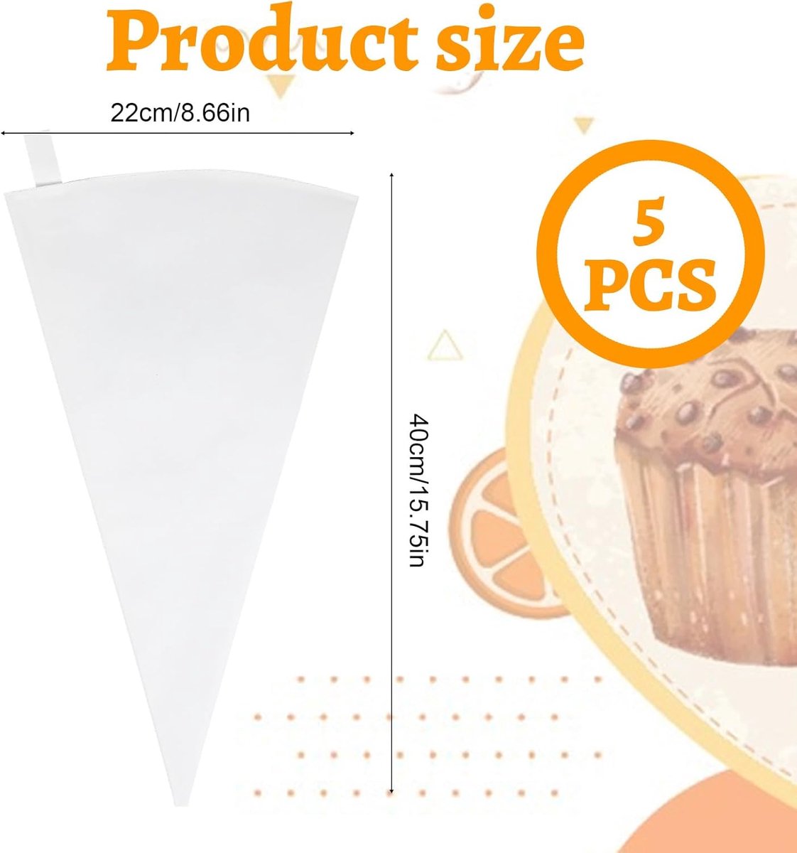Paspijpzakken 40 cm - Herbruikbaar katoen - Wit - Perfect voor taarten en cupcakes - ShopVlot