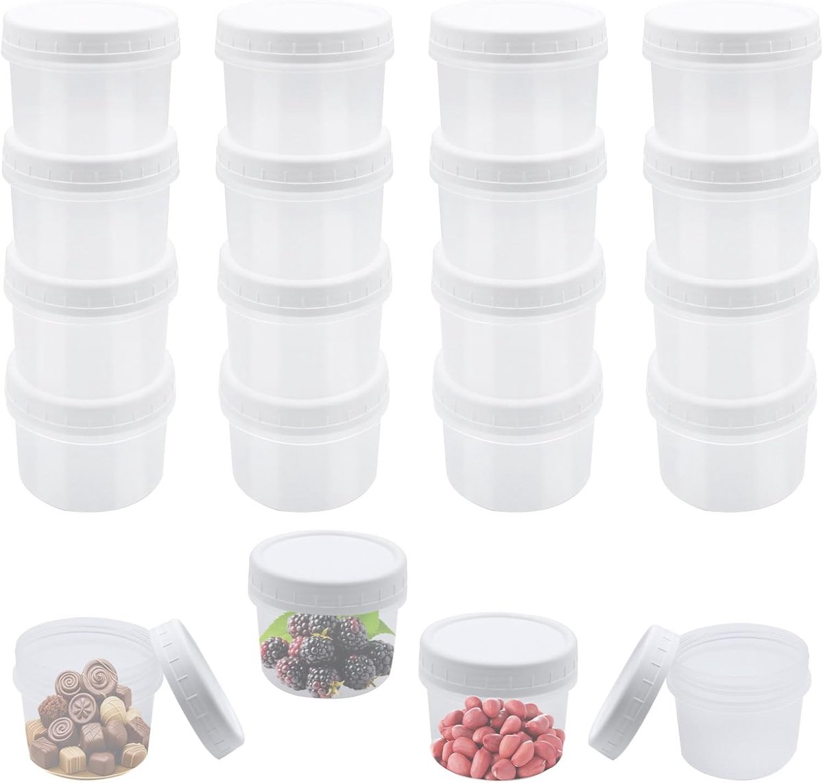 SnelShoppen - 20 Stuks Kleine Blikken met Plastic Deksel - Ideaal voor Opslag, Knutselen, Organiseren - Veelzijdig, Handig en Duurzaam - Perfect voor