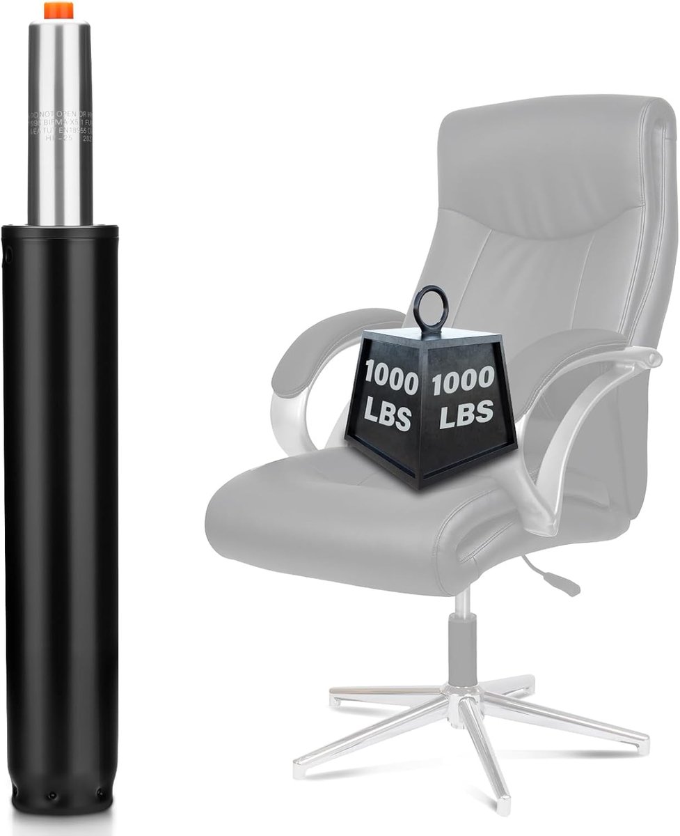 SnelShoppen - Piston voor Bureaustoel, Vervangende Gascilinder, Universeel, Klasse 4, Tot 450 kg, Gasveer voor Dra Stoelen, Lengte 300-450 mm, Stalen