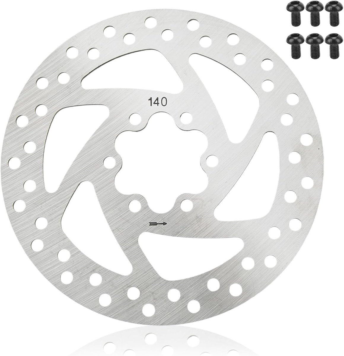 140mm Disc Brake Disc, Stainless Steel Threaded Hubs, Brake Disc Flange Adapter with 6 Bolts for Mountain Bike and - ShopVlot