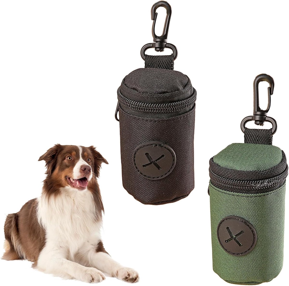 SnelShoppen - 2 Stuks Hond Poepzak Houder, Eenvoudige Ontlading Puppy Poepzak Dispenser, Puppy Poo Zak Houder met Karabijnhaak, Comfortabele Poepzak D