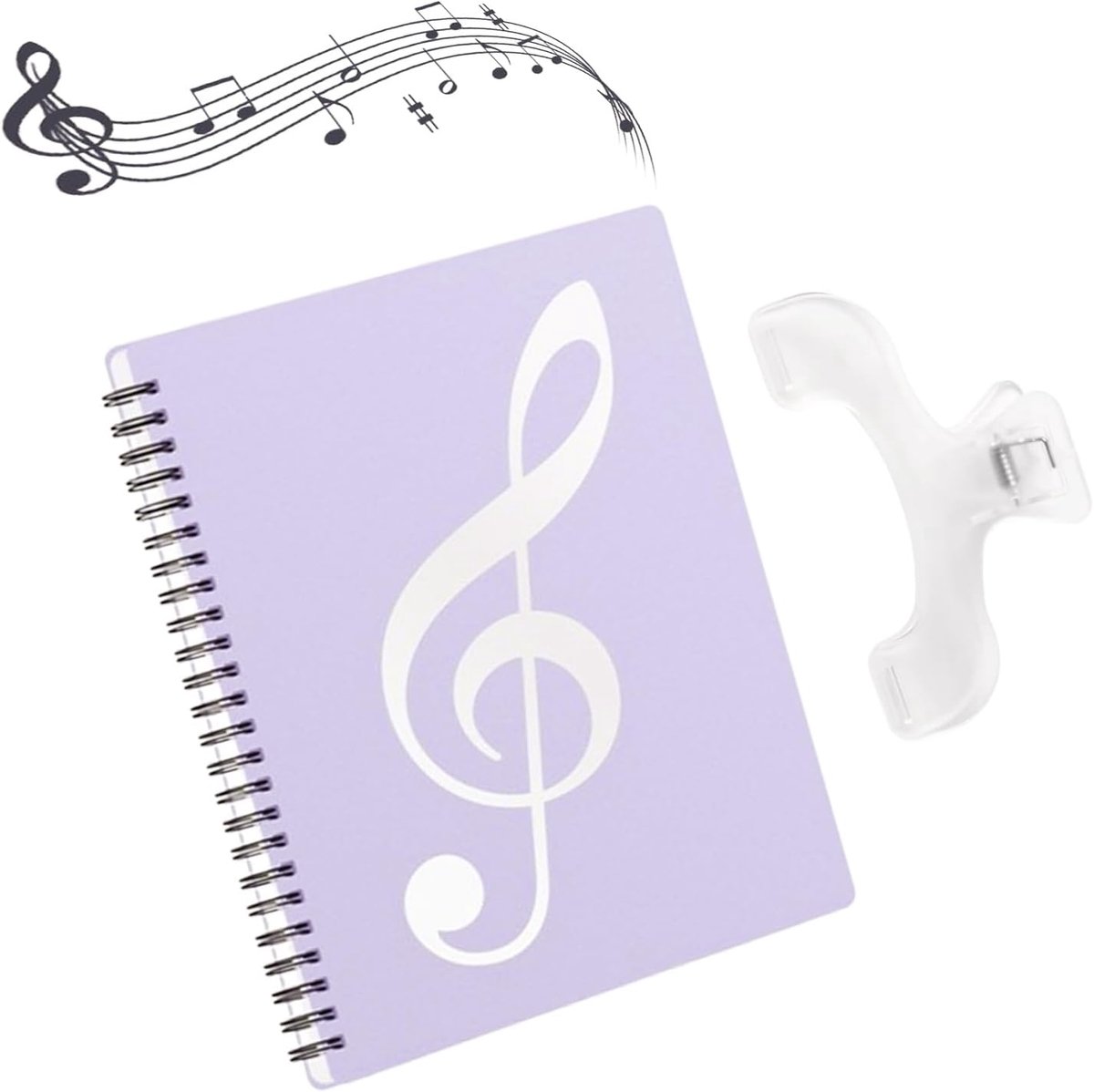 Music Folder, A4, Plastic, Music Folder with 1 Clip, Music Folder (Purple) - ShopVlot