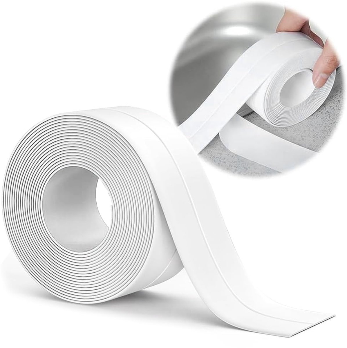 Soft Skirting Board, Self-Adhesive Skirting Board, White - 16 x 16 mm, 6 m, PVC, Flexible Bangle Strip, Kitchen End - ShopVlot
