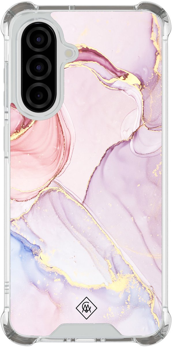 Casimoda® hoesje - Geschikt voor Samsung Galaxy A37 - Marmer roze paars - Shockproof case - Extra sterk - TPU/polycarbonaat - Paars, Transparant