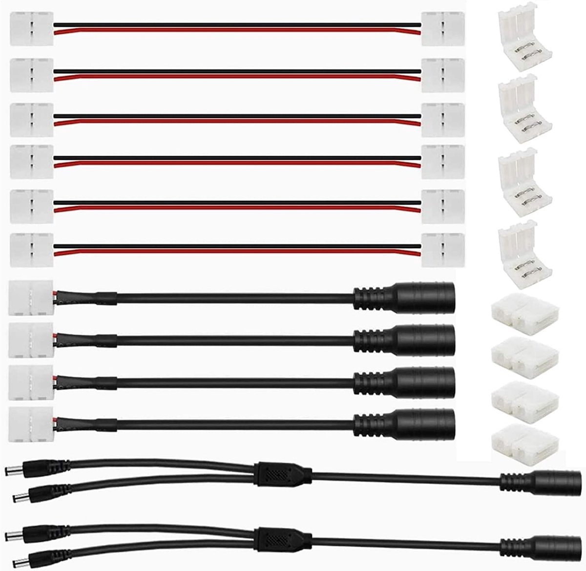 GTIWUNG 2 Pin LED Strip Connectors, Pack of 20, 3528/2835 SMD 8 mm, 2-Pin Connection Cable, DC Connection Cable, for 8 - ShopVlot