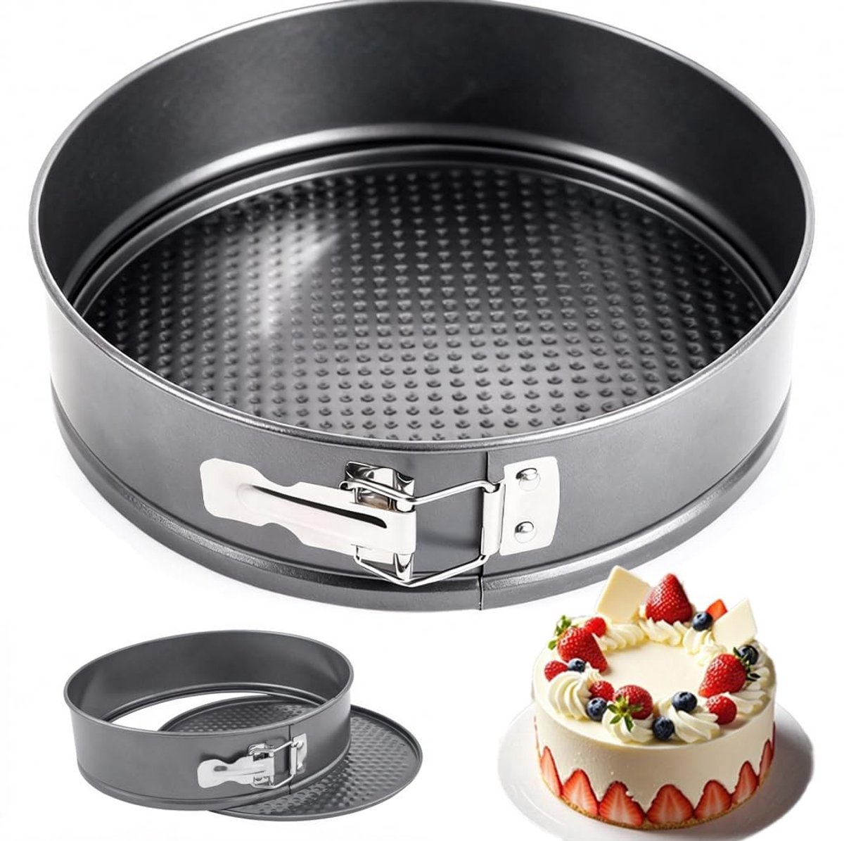 Omgoods - Ronde Springvorm van 24 cm met Antiaanbaklaag voor Cheesecakes