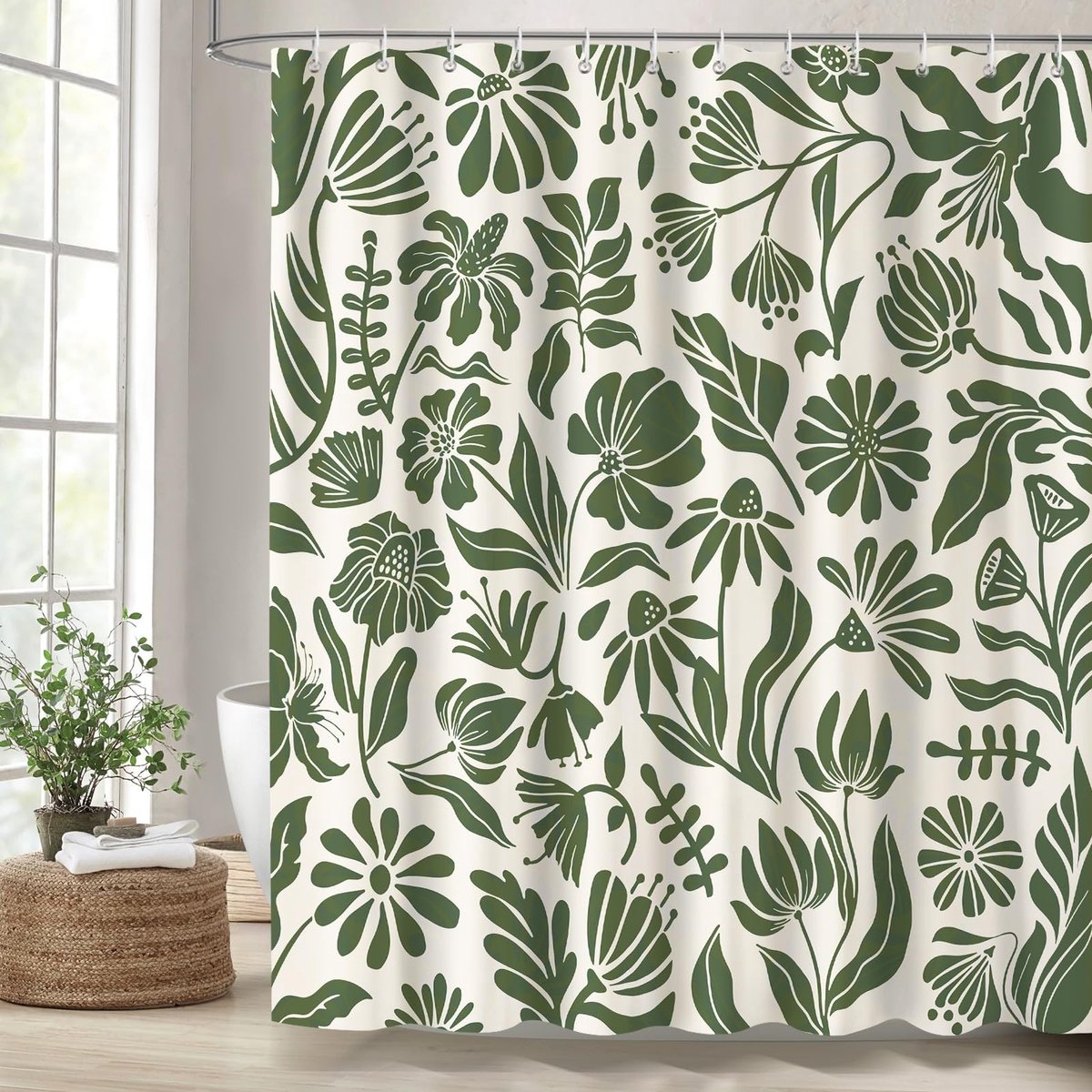 Omgoods - Boho Floral Douchegordijn Waterdicht 180 x 180 cm
