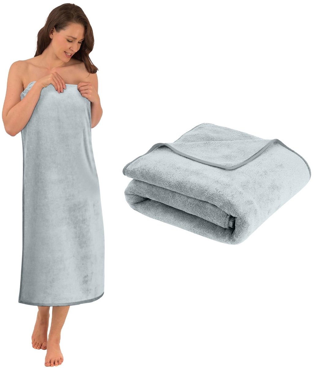 Omgoods - XXL Badhanddoek Microfiber - Lichtgrijs 200x100cm - Unisex Strandlaken