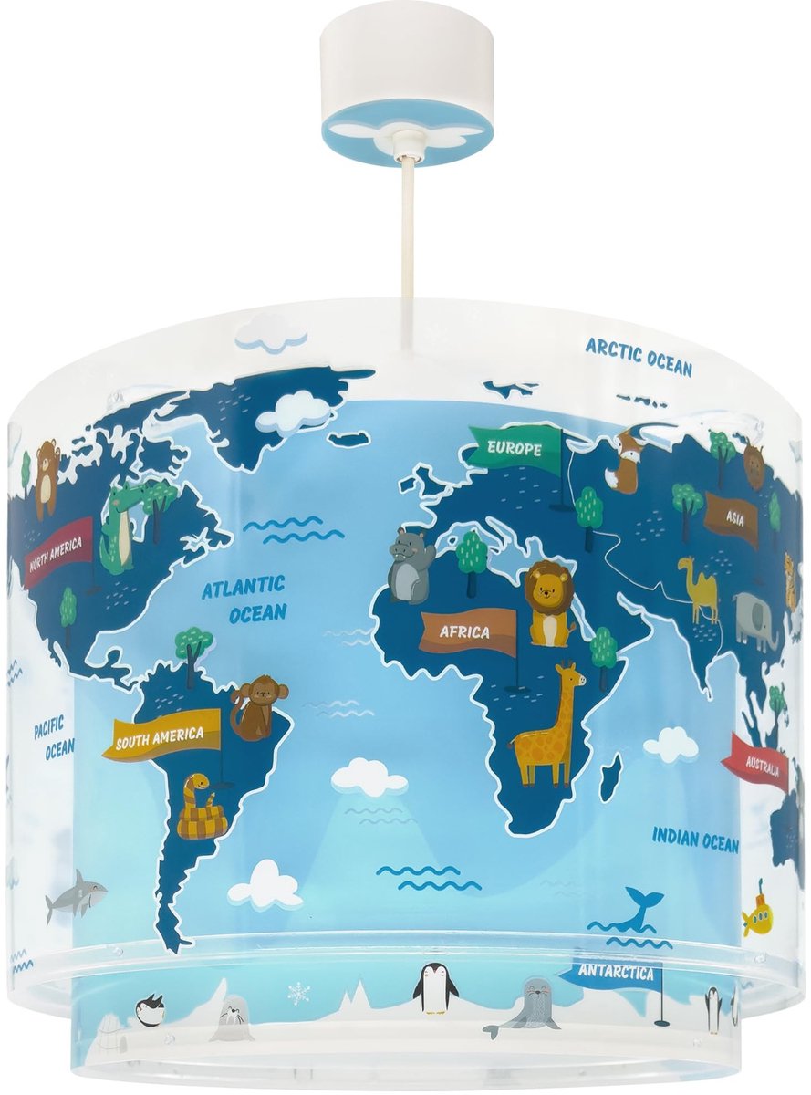 Omgoods - Kindertafellamp met Wereldkaart Motief
