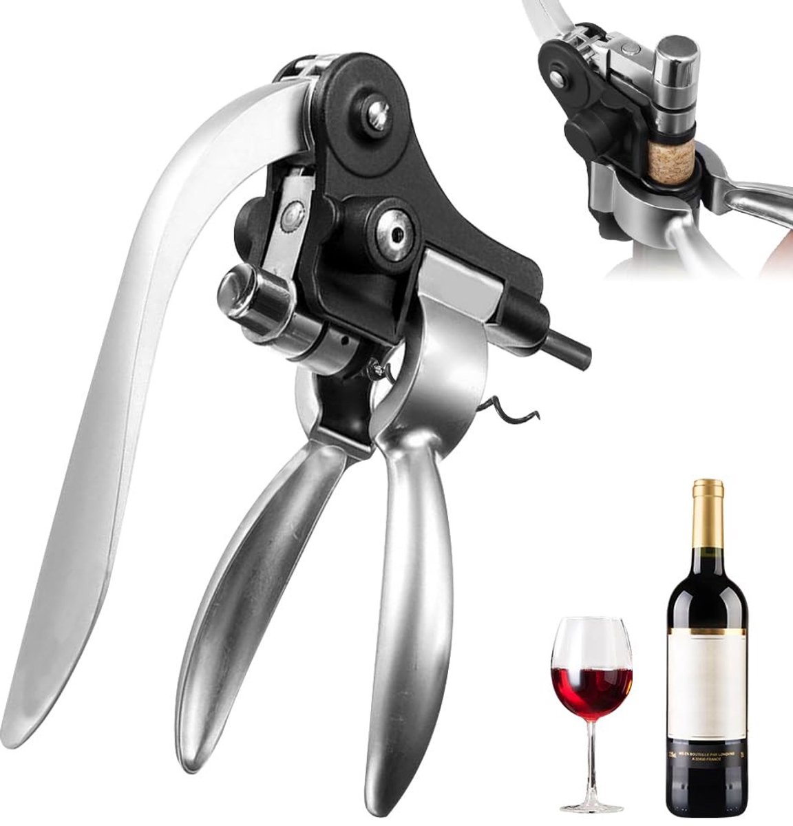 Omgoods - Haas Head Kurkentrekker Set met Aluminium Foil Cutter - Perfect voor Wijnliefhebbers