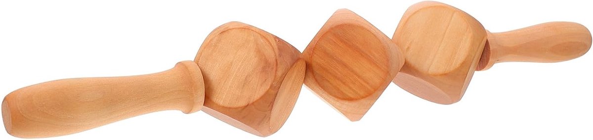 Massage Roller Hout - Spier Stimulator - Lichaamsontspanning - Natuurlijk Materiaal - 40 cm Lengte - Lichtbruin