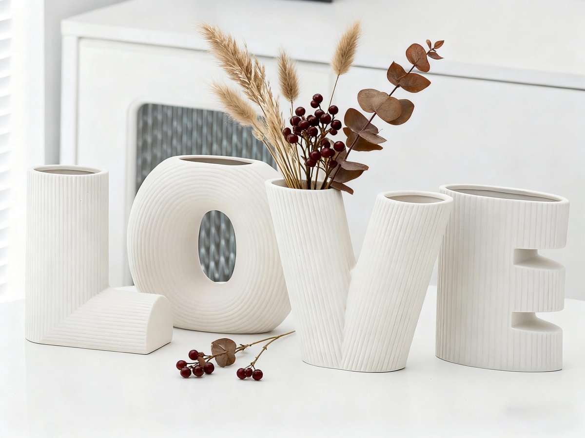 Omgoods - Set van 4 Creatieve Vazen voor Modern Interieur