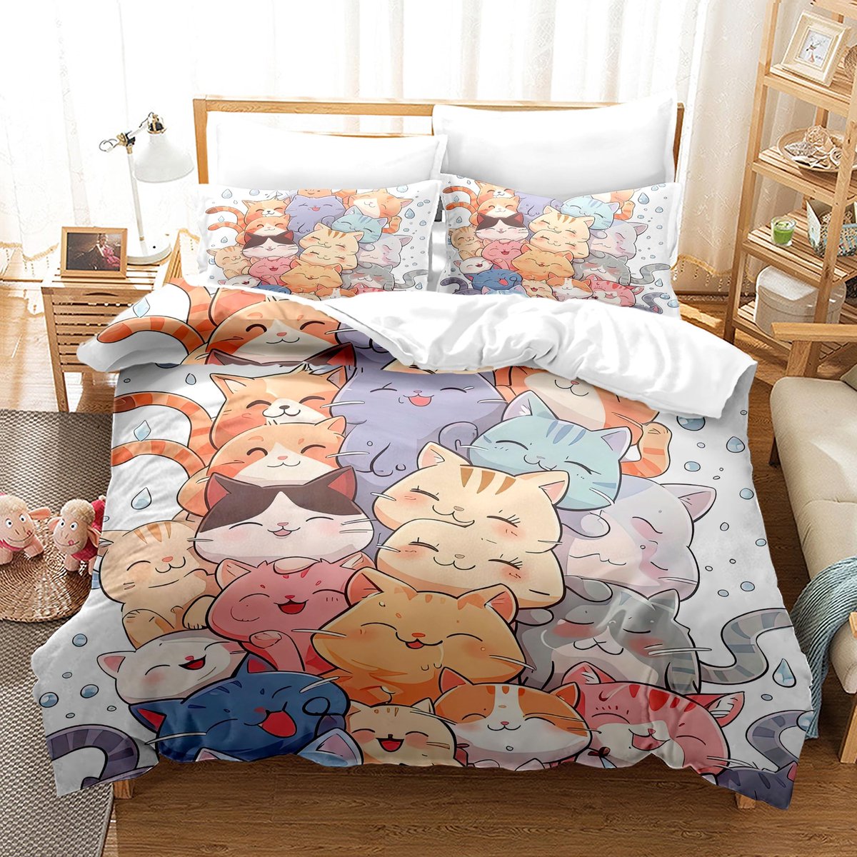 Omgoods - Katten Beddengoedset 135 x 200 cm Microvezel