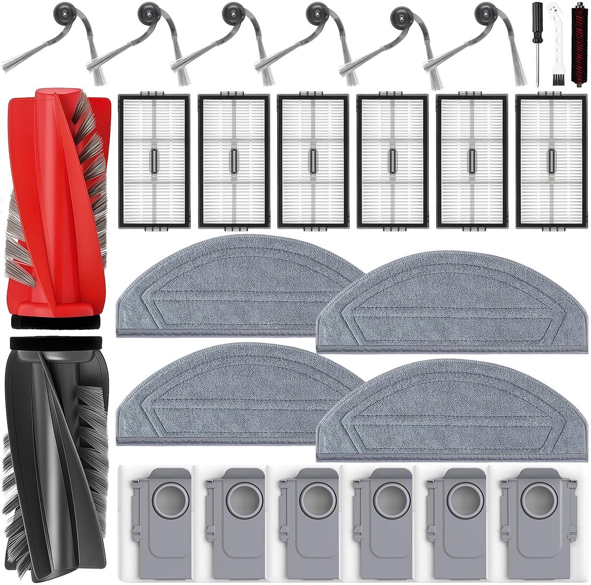 Omgoods- Accessoires 27 Stuks - Hoofdborstel/Filters/Stofzakken - Dweilpads/Zijborstels - Onderhoudsborstel/Reinigingsborstel - Perfecte Compatibiliteit - Robotstofzuiger