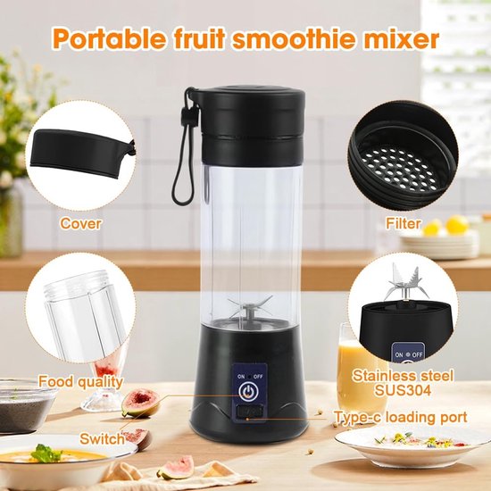 Omgoods - 380ml Mini Mixer - USB Oplaadbare Blender — afbeelding 3