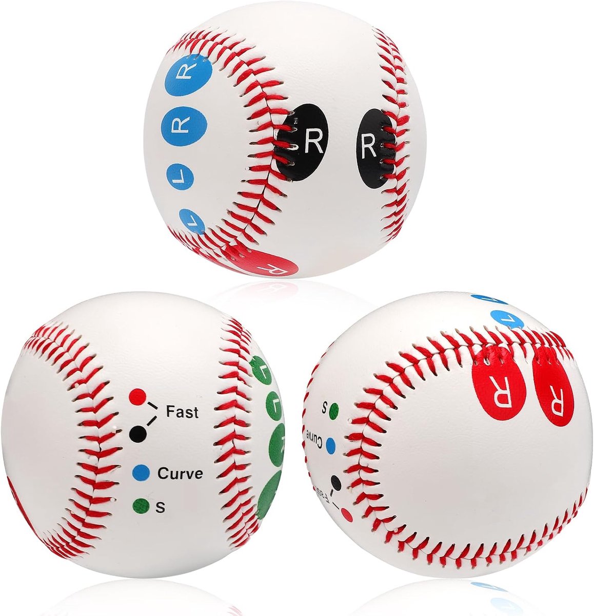 SnelShoppen - 3 Stuks Baseball Grip Trainers, Pitch Training Baseball met Vingerplaatsing, Ideale Baseball Trainingsmaterialen voor Beginners en Tiene