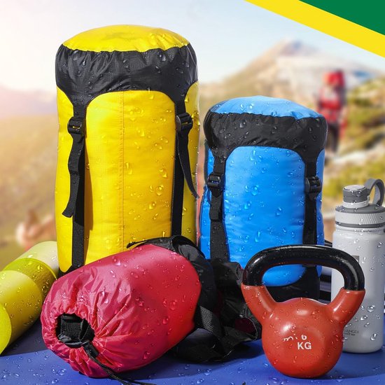 Set van 5 Compressiezakken voor Slaapzakken - Lichtgewicht en Waterdicht voor Backpacken, Kamperen en Hiken - Capaciteiten van 5, 10, 15, 20 en 35 Liter — afbeelding 5