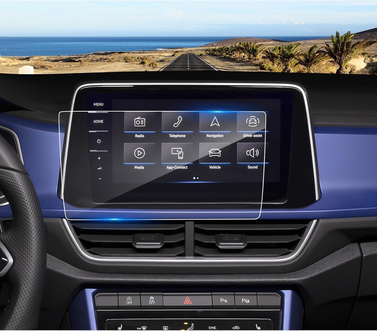SnelShoppen - Navigatie Beschermfolie Geschikt voor VW T-ROC 2018-2024, Tempered Glass Screen Protector, 9H Krasbestendige GPS Schermbeschermer (9.2 I