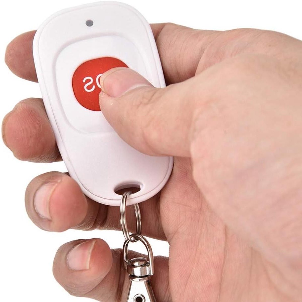 Noodknop Alarm - SOS Knop - Noodhulp Alarmeren - Lange Batterijduur - 6x4x2 cm - Wit