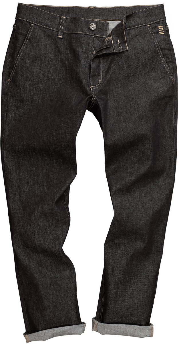 STHUGE - Heren - Jeans raw denim 5-pocket toelopende loose fit - Zwart - Maat 56