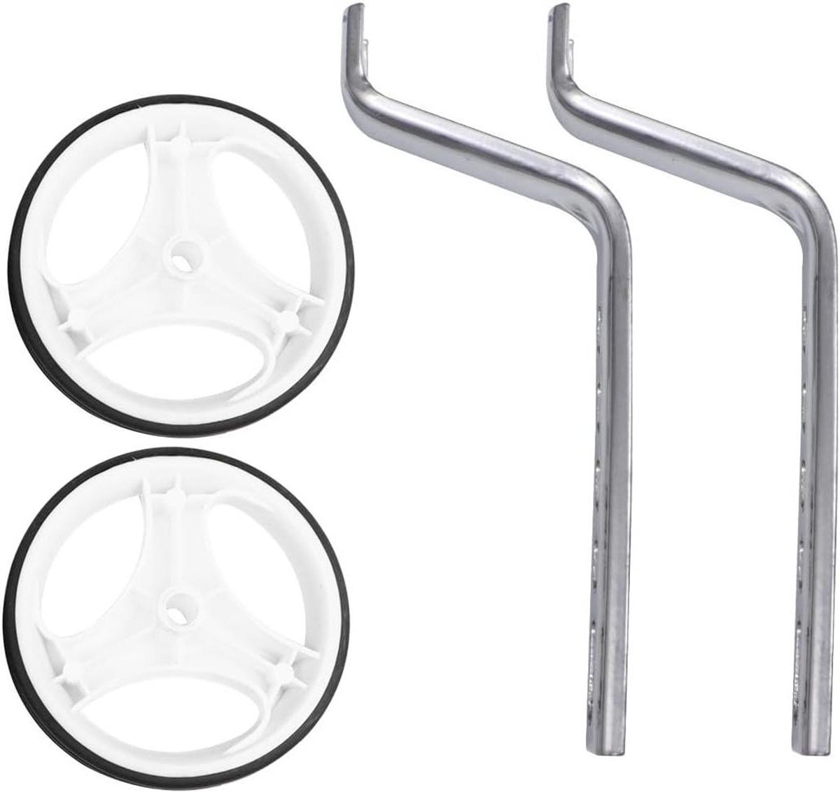 Kinderfiets Hulpwielen Zijwieltjes Oefenwielen Fiets Stabiliteit Knipperlicht Functie 11x11cm Wit