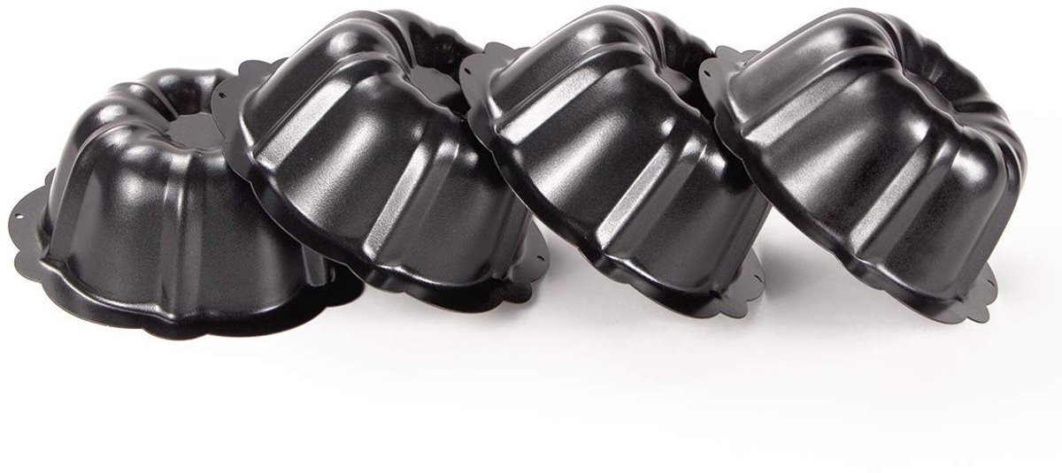 Omgoods - Mini Gugelhupf Bakvormen Set van 4 - Antiaanbaklaag en Hitbestendig