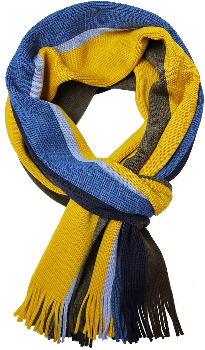 Omgoods - Unisex Gebreide Sjaal van 100% Wol met Strepen
