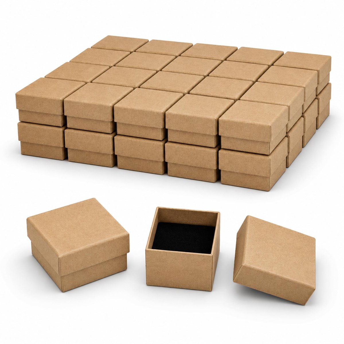 Omgoods - Set van 96 Elegante Kraft Sieradenpresentatie Dozen