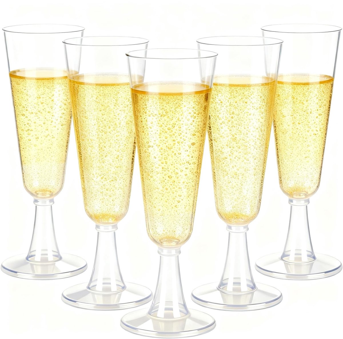 Omgoods- Prosecco-glazen 160 ml - Herbruikbare Plastic Fluiten - Champagneglazen - Doorzichtige Glazen - Set van 100 - Hoogwaardig Kunststof