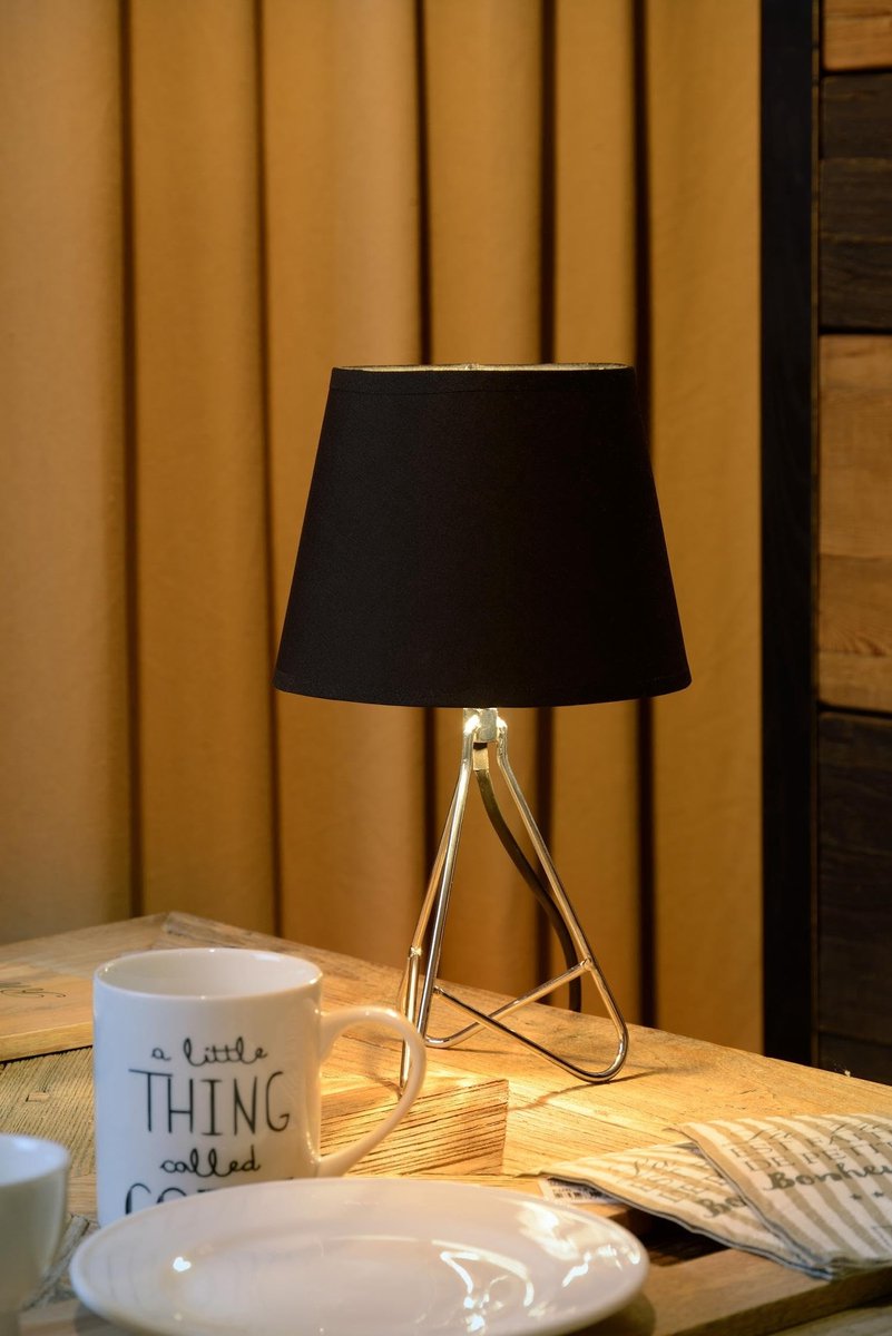 Omgoods - Tafel Lamp GITTA Ø 17 cm Chroom en Zwart